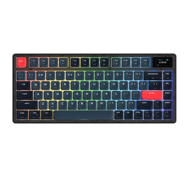 AK832 Pro Wired/2.4G Wireless/BT 3 Mode Low Profile Mechanical Keyboard USB RGB LED Light Gaming Mechanical Switch 75% Keyboard