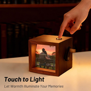 Christmas Gift POD DIY Gift <strong>Box</strong> Custom Glowing Hand-Crank Flip Photo Book Camera <strong>Memorial</strong> <strong>Keepsake</strong> Gift - Product Image 1