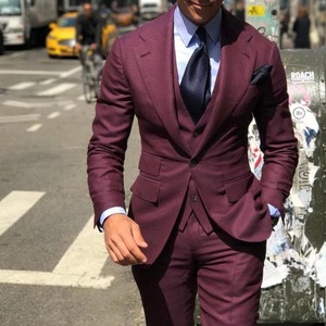 <span class=keywords><strong>Costume</strong></span> Homme Slim Fit Personnalisable 3 Pièces – Ensemble Décontracté Chic à Boutonnage Simple et Col Cranté, Couleur Unie pour Affaires - Product Image 5