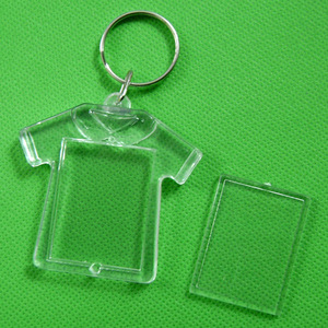 Cadeau d'artisanat clair support de cadre Photo porte-clés en plastique <span class=keywords><strong>Double</strong></span> face blanc Transparent acrylique porte-clés - Product Image 6