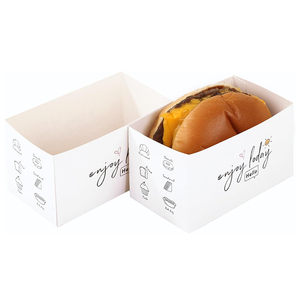 Fabrika toptan sandviç ambalaj kutusu beyaz karton Mini <span class=keywords><strong>Burger</strong></span> özel logolu kutu kağıt tost kutuları - Product Image 1