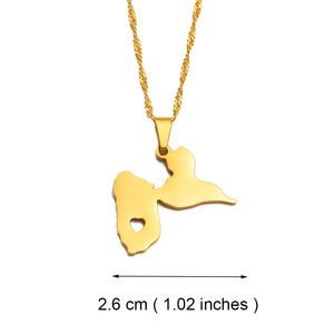 Colliers pendentifs carte de <span class=keywords><strong>Guadeloupe</strong></span> pour femmes, bijoux France, carte de <span class=keywords><strong>Guadeloupe</strong></span>, design cœur et contour # 259221 - Product Image 5