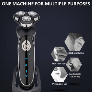Tùy Chỉnh Người Đàn Ông Chuyên Nghiệp Của Xoay Ba-Lưỡi Xách Tay Điện Máy Cạo Râu Nhà Sử Dụng Không Thấm Nước Máy Cạo Râu Đức Ngôn Ngữ Điều Khiển - Product Image 3