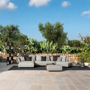 Ensemble de canapés de jardin en métal aluminium avec table basse pour meubles d'extérieur - Product Image 1