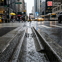 Dalles de drainage en granit gris sésame naturel G633 avec fentes et trous pour la décharge des eaux pluviales des places publiques