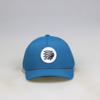 Casquette de baseball personnalisée en caoutchouc PVC avec logo, 5 panneaux, perforations laser, résistante à l'eau