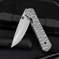 Nieuw Ontwerp Titanium Handvat Zak Vouwmes D2 Damascus Outdoor Camping Industriële Utility Fruit Messen Diy Oem Cadeau Mes