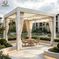 Pergola à lames en aluminium résistante au vent et imperméable avec supports en alliage renforcé pour ombrage multi-scènes résidentiel/jardin/cour