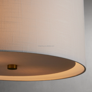 Современный Wabi Sabi ручной работы тканевый абажур подвесной светильник для столовой спальни Декоративный Круглый бежевый льняной подвесной светильник - Product Image 3