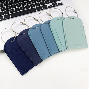 Etiquetas de nombre personalizadas, etiqueta de equipaje de cuero PU con correa, etiqueta de equipaje impresa con logotipo para recuerdo de boda, identificadores de equipaje para maletas - Product Image 1
