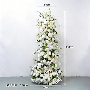 ซุ้มดอกไม้ประดิษฐ์สีขาวเขียวสำหรับตกแต่งพิธีแต่งงาน - Product Image 5