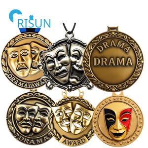 Medallas <span class=keywords><strong>de</strong></span> Esmalte Personalizadas para Clubes <span class=keywords><strong>de</strong></span> Teatro, Medalla <span class=keywords><strong>de</strong></span> Corona, Premios <span class=keywords><strong>de</strong></span> Teatro, Medallón para Actores y Intérpretes - Product Image 1