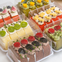 Boîte en plastique blanche pour présentation de gâteaux à base PET Boîtes à gâteaux en rouleaux suisses Conteneurs à emporter pour croissant individuel pour pain Dessert boulangerie