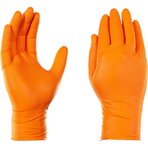 8 Mil Nitrile Light Orange Diamond Disposable Medical <strong>Gloves</strong> Safety <strong>Gloves</strong> Latex Free Box of 100 - Product Image 1