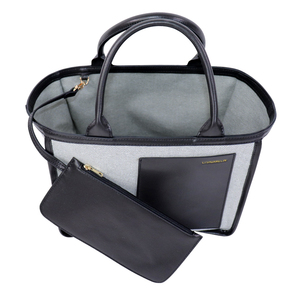 Sac à main unisexe vintage en toile et cuir microfibre écologique, fermeture ouverte, deux poignées, bandoulière amovible, 1-1,9 L, plage - Product Image 4