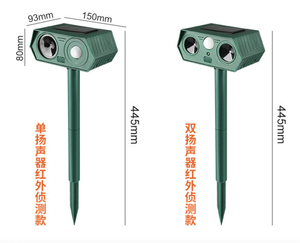Pengusir Hewan Tenaga Surya Ultrasonik untuk Halaman, Kebun, dan Pertanian, Deteksi Gerakan, Pengusir Rusa, Kucing, Ular, Tupai, Tikus, Rakun, Anjing, dan Burung - Product Image 2