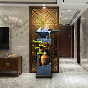 Fuente de Agua Decorativa de Estilo Chino con Rocalla de Fibra de Vidrio, Adorno de Riqueza con Agua Fluida para Sala de Estar, Uso Interior/Exterior - Product Image 4