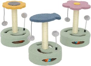 Hot Selling Flower <b>Cat</b> Tree Green <b>Cat</b> <b>Scratching</b> <b>Post</b> Customized Teddy Wool <b>Cat</b> Tower Tree - Product Image 1