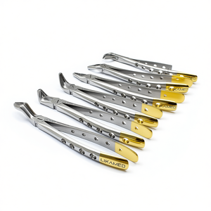 LIKAMED Lot de 6 pinces à revêtement diamanté atraumatique précises Poignées dorées à prise profonde Matériau en acier d'extraction dentaire manuelle - Product Image 1