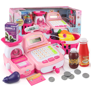En plastique Semblant Jouer Supermarché Jeu Enfants Jouet Caisse Enregistreuse Ensemble