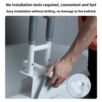 Barre d'appui réglable pour baignoire, sans perçage, pour personnes âgées, femmes enceintes et personnes handicapées, utilisation en salle de bain
