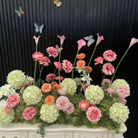 Monet Garten Frühlingsgang Blumenball Rosa Seide Handgefertigt Modern Gangdekoration Grün Weiß Blumenball Tischdekoration