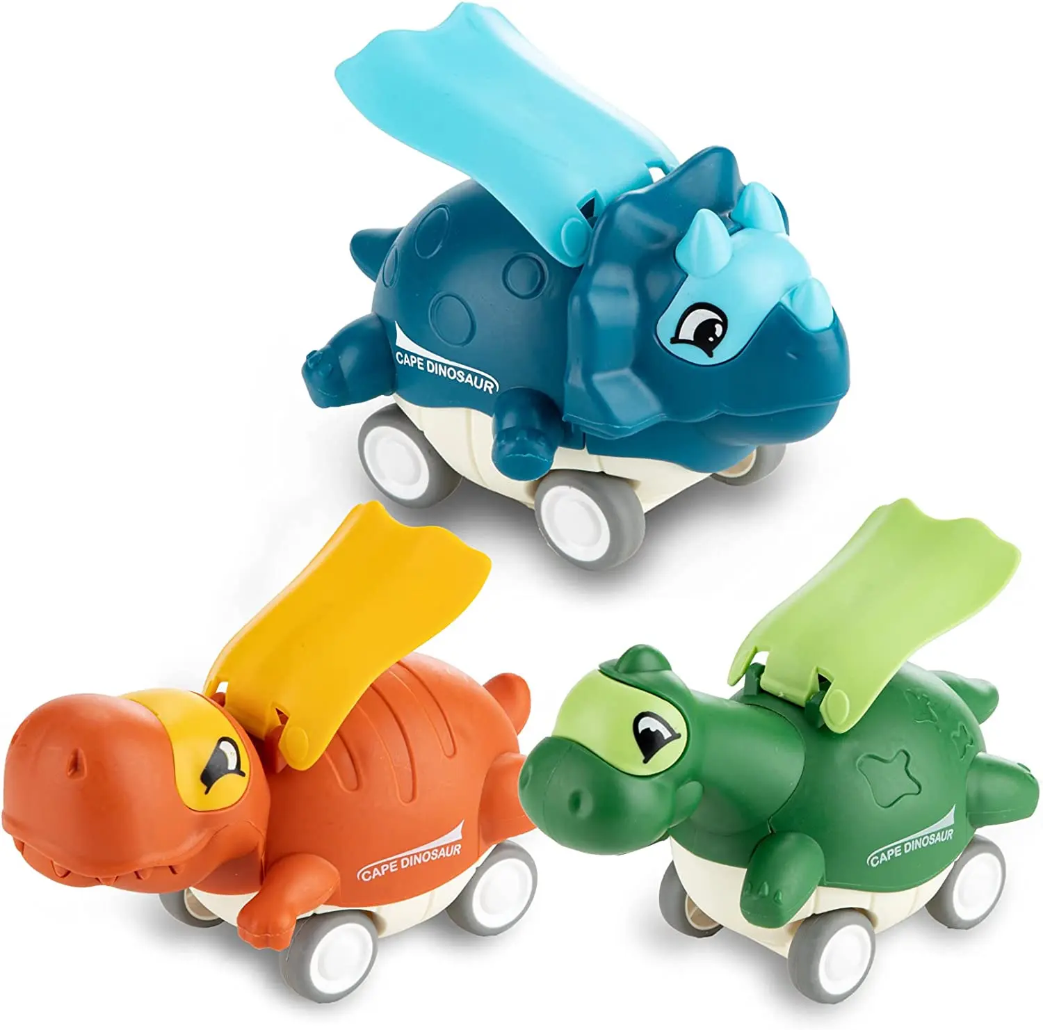 Press and Go Dino Heroes Dinosaur Toys for Boys Girls, Dinosaur Car Toys, Toddler Pull Back Vehicles, Best Gift for 3 Year Old