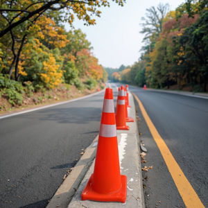 مخروط مرور عالي الجودة من <span class=keywords><strong>PVC</strong></span> من Yluan، ذو رؤية عالية مع طوق عاكس من الدرجة الهندسية، بارتفاع 90 سم للاستخدام في سلامة حركة المرور على الطرق. - Product Image 4