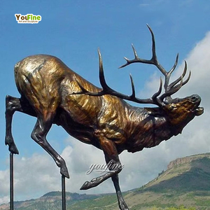 <span class=keywords><strong>Statue</strong></span> de cerf en cuivre grandeur nature, fonte de bronze, décoration de jardin - Product Image 6