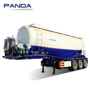 40ton 50ton V şekli toplu çimento tankı römork uçucu kül çimento Bulker taşıyıcı tankeri yarı kamyon römorku satılık