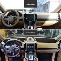 Penutup Dasbor Italia untuk Interior Porsche Cayenne Mewah Hitam 2012-2016 Pelindung Bantalan Karpet Aksesoris Mobil