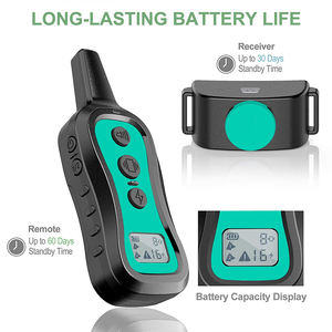 छोटे मध्यम बड़े कुत्तों के लिए वर्षा 1000 फीट दूरस्थ प्रशिक्षण कॉलर 3 मोड-बीप कस्टम रंग प्लास्टिक कुत्ते प्रशिक्षण कॉलर - Product Image 6
