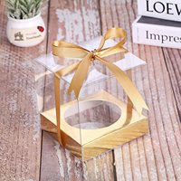 Boîte en plastique transparente avec couvercle pour bonbons, biscuits, chocolat, emballage de biscuits, boîtes en papier personnalisées, boîte à gâteau transparente