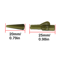 Clip de plomb de sécurité avec goupille de verrouillage Vert Brun Carpe Terminal de pêche Clips de sécurité
