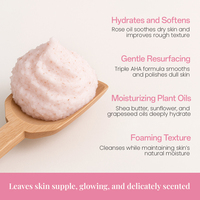 Vente en gros de crème douce pour le corps resurfaçante aux AHA beurre de karité parfum café huile de rose formule vitamine E pour les soins de la peau de marque privée