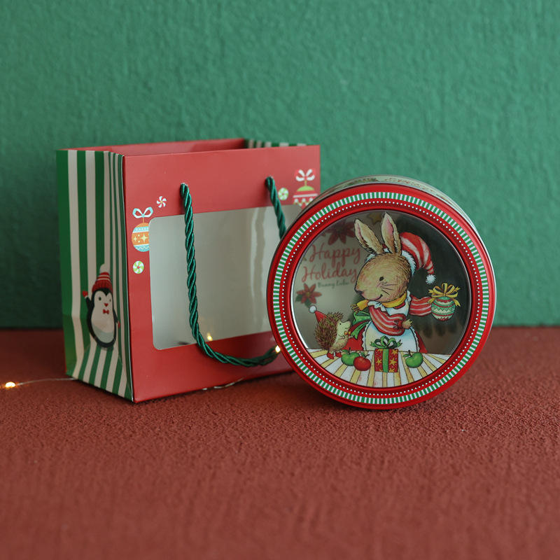 Caja de clarabuena redonda Christmas Bunny (bolsa de papel SEPA