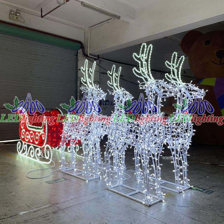 Premium Led Reindeer Sleigh Animal Pattern Running Strip For Christmas Illuminated Street Landscape Lighting In Shopping Malls