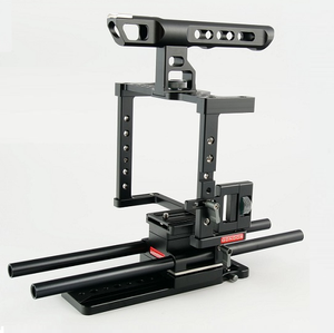 Cage pour appareil photo reflex numérique GONDOR GD-DC-17 pour <span class=keywords><strong>Canon</strong></span> 5D Series 5D3/5D4/5D SR Nikon D800/D810/<span class=keywords><strong>D850</strong></span> avec tige de 350 mm de long et 15 mm - Product Image 3