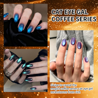 Nouveau Gel Ongles Effet Œil de Chat Pastel Printanier Sans TPO Non Toxique 4D Pailleté Verre Magnétique Cristal Gelée pour Nail Art