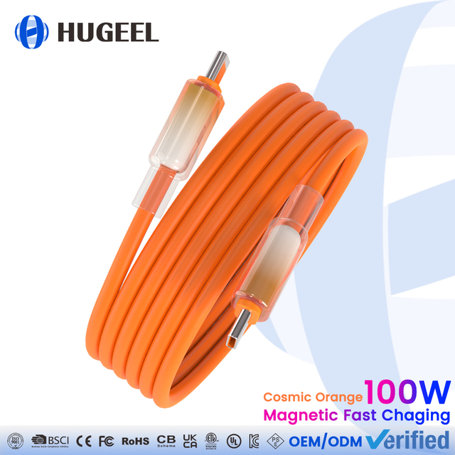 100W Magnetic Type-C Cable USB-C Data Cables Silicone 48-Braid Portable PD240W Fast Charging Cables Kit for Phone Laptop Tablet