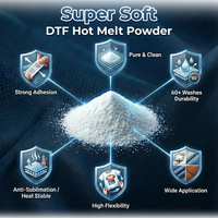 Poudre d'imprimante Dtf Poudre fine Dtf Blanc Noir 1kg/5kg /25kg Adhésif thermofusible Poudre de transfert de chaleur pour l'impression de t-shirts blancs
