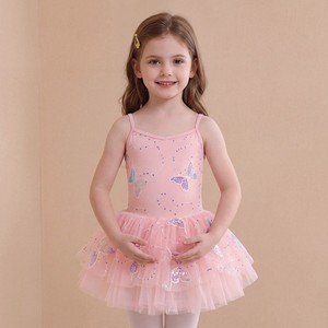 Robe de tutu de ballet papillon pour filles, justaucorps de danse à sequins, jupe tutu, tenue de danse pour l'entraînement et la performance - Product Image 1