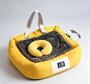 Cama para Gatos 3 en 1 Personalizada para Exteriores, Impermeable, de Cuero, Plegable, con Cierre, Portátil, con Manta y Almohada en Forma de U - Product Image 1