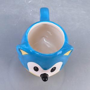 Ceramic Porcelain <strong>Sonic</strong> Hedgehog Animal Head <strong>Mug</strong> 3D Anime &amp; American Style Eco-Friendly QH with Straw Cap Spoon Tea Party Gifts - Product Image 2