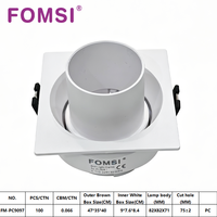 Support de Downlight Carré LED FOMSI Blanc Noir à Angle Réglable pour Ampoules LED MR16, Boîtier de Lampe LED, Cadre de Spot LED GU10 MR16