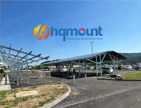 Structure de montage en acier revêtu de Zn-Al-Mg pour carport solaire, espace de stationnement solaire pour voitures