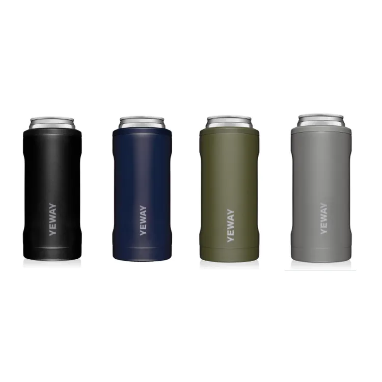 Großhandel Isoliertes Bier Getränk 12 oz Skinny Can Cooler 12 oz Edelstahl Slim Cooler Cup für Tall Skinny Can Double Wall