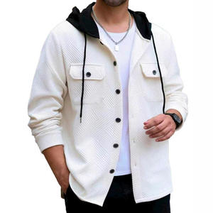 Chaqueta Casual con Capucha para Hombre, con Botones en la Parte Delantera, Bolsillos, Diseño en Bloques de Color, Transpirable, para Otoño e Invierno - Product Image 6