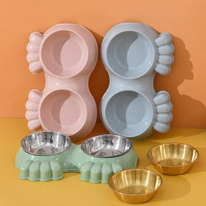 2024 yeni tasarım çift Pet kedi kase paslanmaz çelik plastik standı otomatik 1L şişe çevre dostu kedi köpek içme yeme - Product Image 6