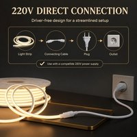 Bande lumineuse LED étanche 220V, flexible, 3000k, IP65, éclairage décoratif extérieur/intérieur pour maison, jardin, bâtiment